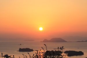 展海峰 夕日の写真